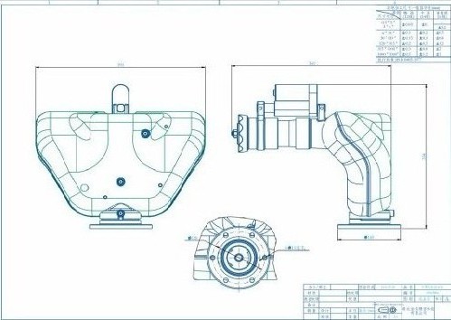 灑水車護罩版電動灑水炮結構尺寸圖紙 灑水車護罩版電動灑水炮結構尺寸圖紙